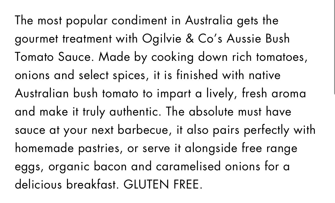 AUSSIE TOMATO SAUCE 250ml