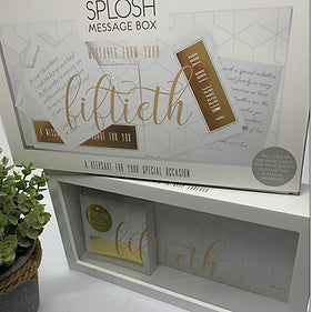 50th BIRTHDAY MESSAGE BOX WOODEN
