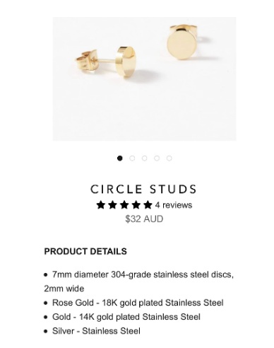 AAINA & CO GOLD STUDS