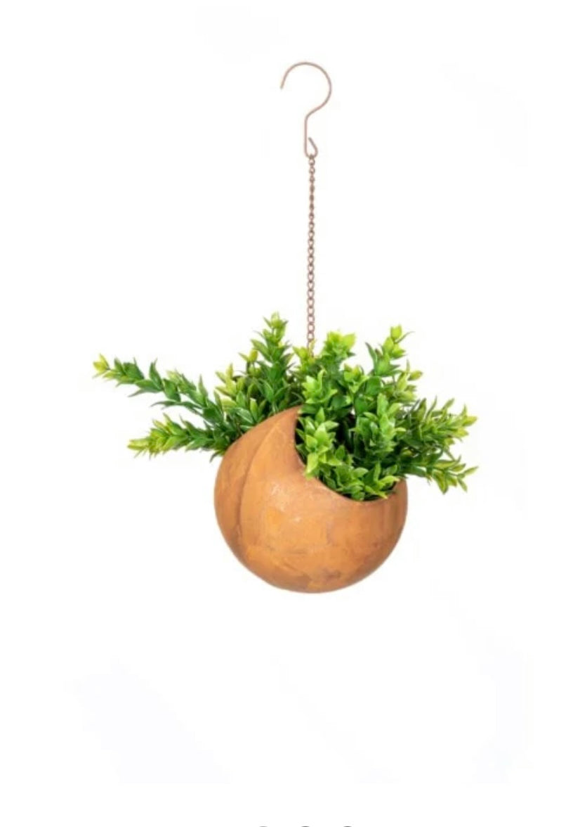 RUSTIC HANGING BALL PLANTER