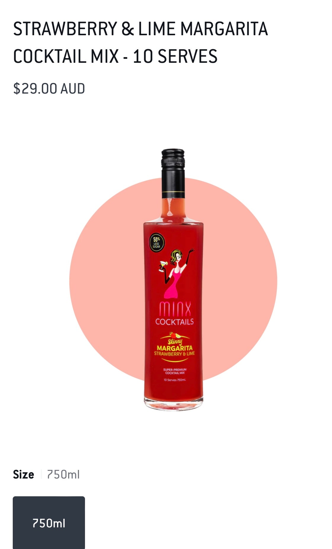 MINX MARGARITAS COCKTAIL MIX 750ml