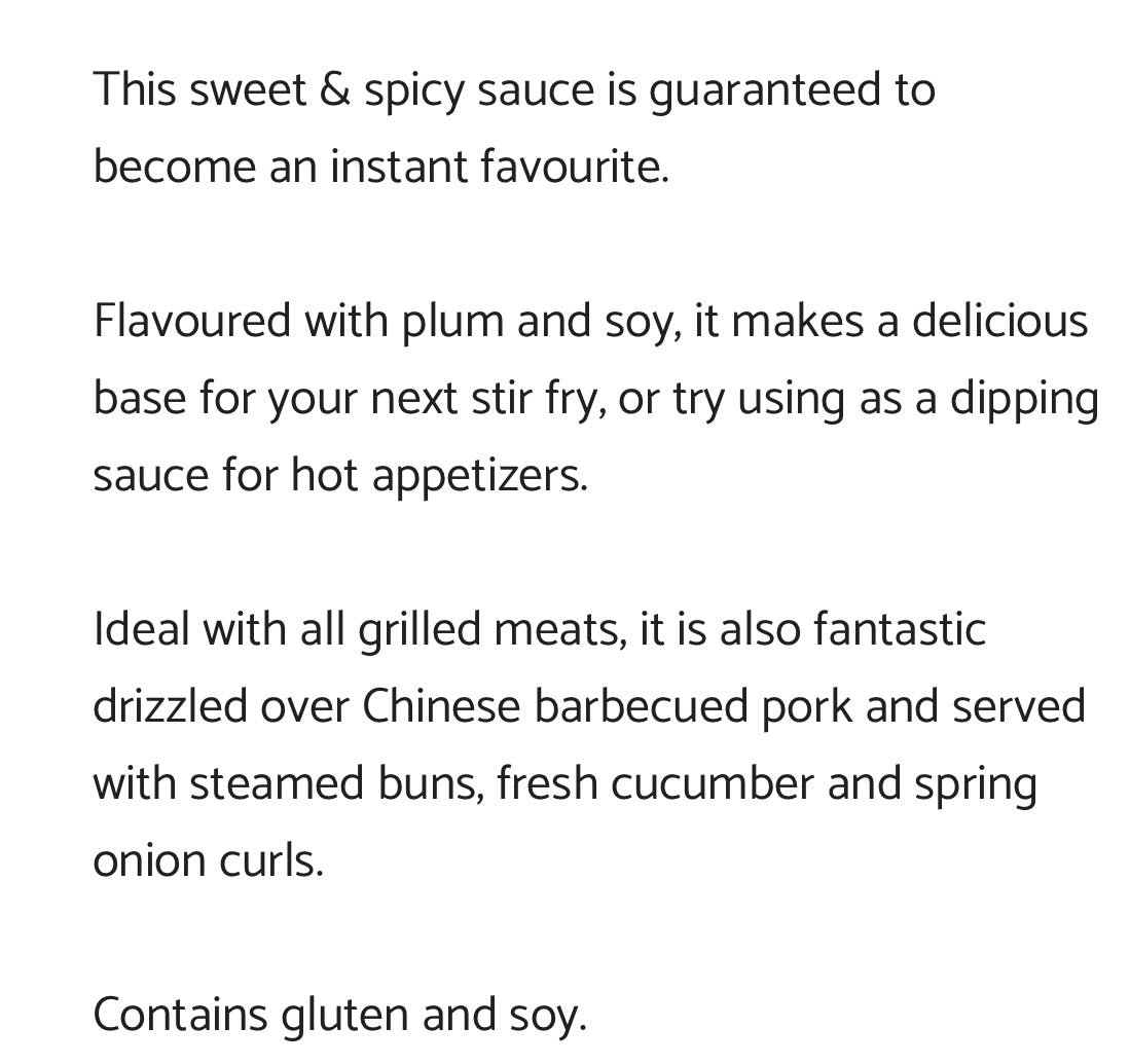 SPICED PLUM BBQ SAUCE 250 ml