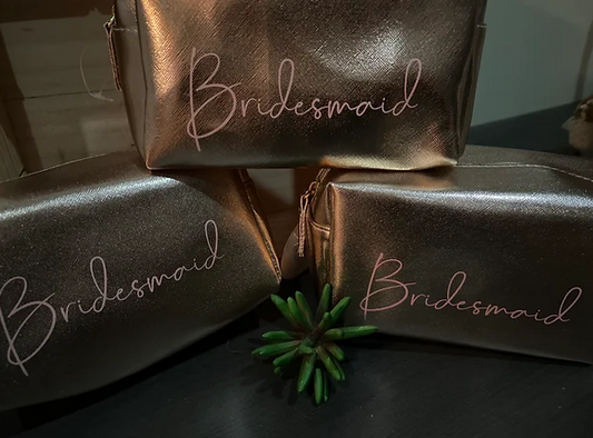 BRIDESMAID GOLD COSMETIC BAG