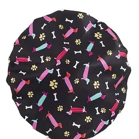 MICRO FIBRE LINED SHOWER CAP DOG PRINT