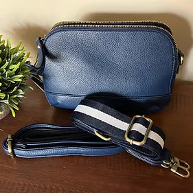 NAVY CROSS STRAP BAG