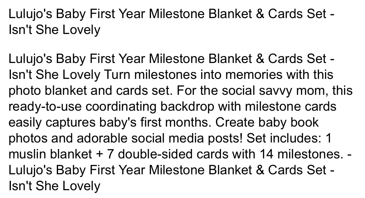 LULUJO BABYS FIRST YEAR BLANKET SET ISN’T SHE LOVELY