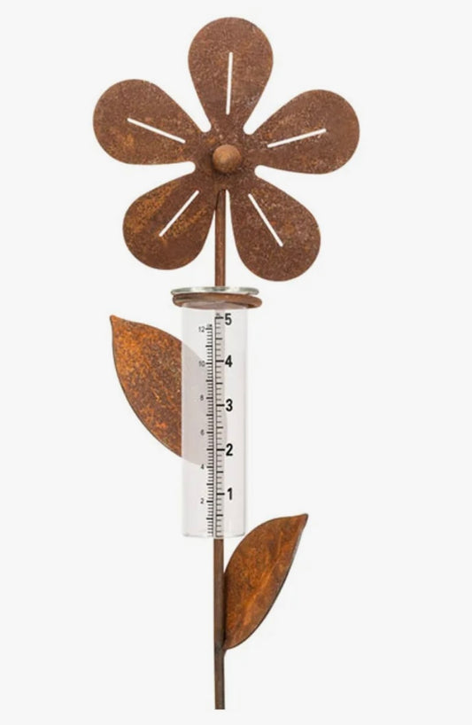 RUSTIC RAIN GAUGE STAKE