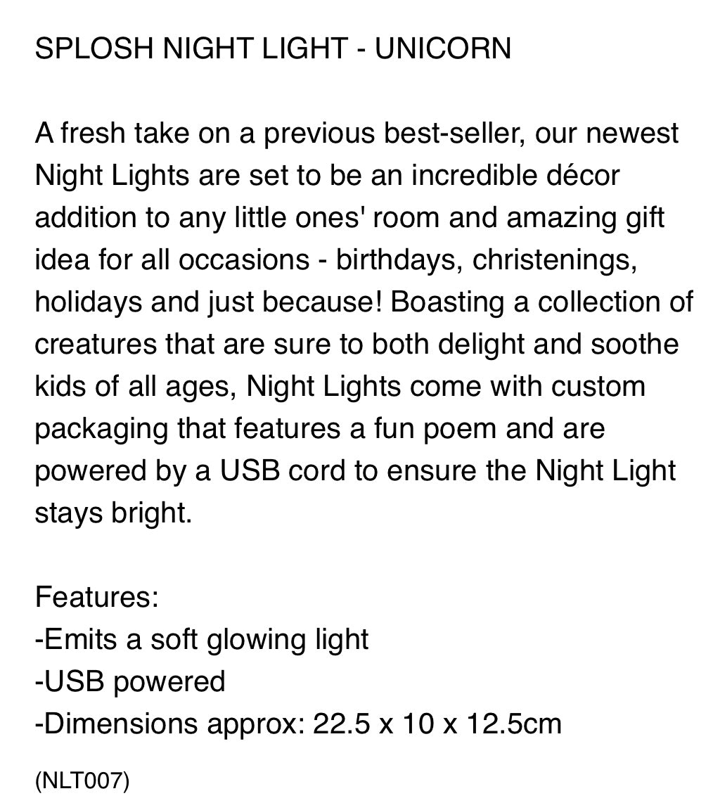 UNICORN NIGHT LIGHT